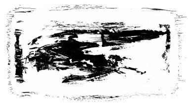 Siyah fırça darbesi ve doku. Grunge vektör soyut el boyalı element. Altı çizili ve sınır tasarımı.