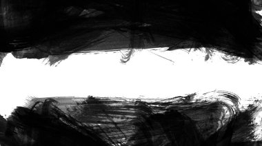 Siyah fırça darbesi ve doku. Grunge vektör soyut el boyalı element. Altı çizili ve sınır tasarımı.