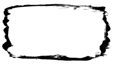 Siyah fırça darbesi ve doku. Grunge vektör soyut el boyalı element. Altı çizili ve sınır tasarımı.