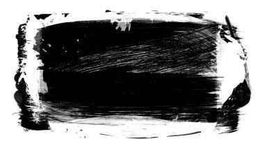 Siyah fırça darbesi ve doku. Grunge soyut elle boyanmış elementler. Altı çizili ve sınır tasarımı.