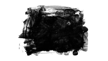 Siyah fırça darbesi ve doku. Grunge soyut elle boyanmış elementler. Altı çizili ve sınır tasarımı.