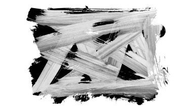 Siyah fırça darbesi ve doku. Grunge vektör soyut el boyalı element. Altı çizili ve sınır tasarımı.