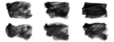 Siyah fırça darbeleri dokusu. Grunge soyut elle boyanmış elementler. Altı çizili ve sınır tasarımı.