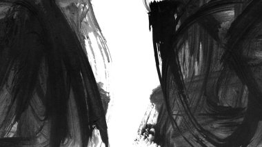 Siyah fırça darbesi ve doku. Grunge soyut elle boyanmış elementler. Altı çizili ve sınır tasarımı.