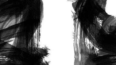 Siyah fırça darbesi ve doku. Grunge vektör soyut el boyalı element. Altı çizili ve sınır tasarımı.