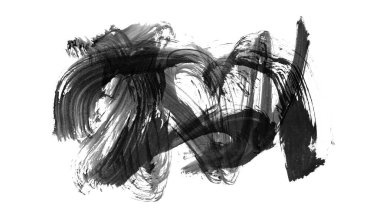 siyah mürekkep fırçası vuruşu. resimleme.