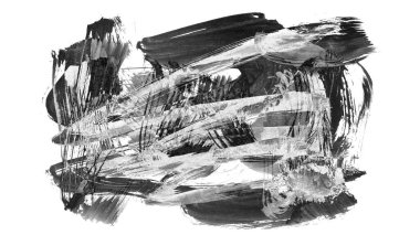 Siyah fırça darbesi ve doku. Grunge vektör soyut el boyalı element. Altı çizili ve sınır tasarımı.