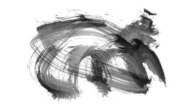 Siyah fırça darbesi ve doku. Grunge vektör soyut el boyalı element. Altı çizili ve sınır tasarımı.