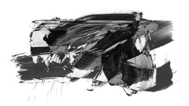 Siyah fırça darbesi ve doku. Grunge vektör soyut el boyalı element. Altı çizili ve sınır tasarımı.