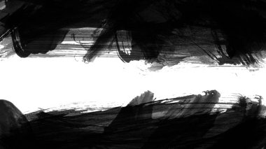 Siyah fırça darbesi ve doku. Grunge vektör soyut el boyalı element. Altı çizili ve sınır tasarımı.