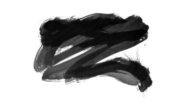 Siyah fırça darbesi ve doku. Grunge vektör soyut el boyalı element. Altı çizili ve sınır tasarımı.