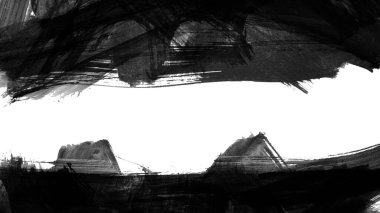 Siyah fırça darbesi ve doku. Grunge vektör soyut el boyalı element. Altı çizili ve sınır tasarımı.