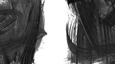 Siyah fırça darbesi ve doku. Grunge soyut elle boyanmış elementler. Altı çizili ve sınır tasarımı.