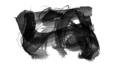 Siyah fırça darbesi ve doku. Grunge vektör soyut el boyalı element. Altı çizili ve sınır tasarımı.