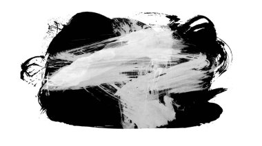 Siyah fırça darbeleri dokusu. Grunge soyut elle boyanmış elementler. Altı çizili ve sınır tasarımı.