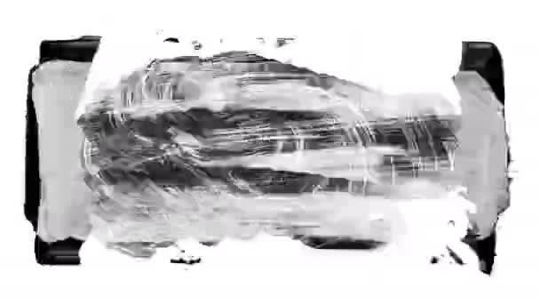 Animation Grunge Brushstrokes White Background Abstract Hand Painted Element Grunge — Stock Video