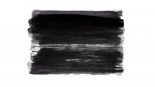 Animatie Grunge Penseelstreken Een Witte Achtergrond Abstracte Hand Geschilderd Element — Stockvideo