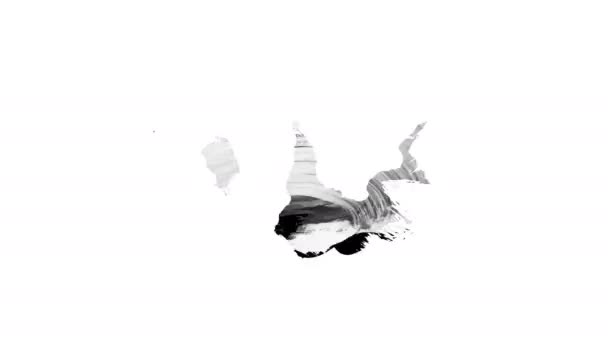 Анімація Гранжевих Мазків Білому Тлі Абстрактна Рука Пофарбований Елемент Анімація — стокове відео