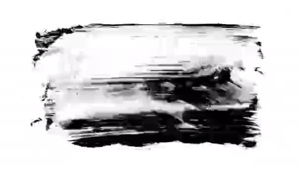 Animatie Grunge Penseelstreken Een Witte Achtergrond Abstracte Hand Geschilderd Element — Stockvideo