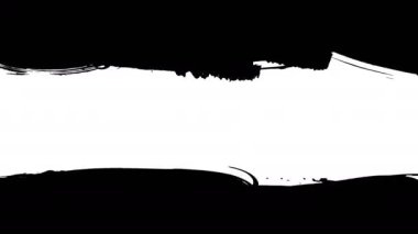 Beyaz arka planda animasyon grunge fırça darbeleri. Soyut el boyalı element. Grunge fırça darbeleri animasyonu etkiler. Altı çizili ve sınır tasarımı. Kusursuz döngü arkaplanı. 