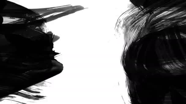 Animation Grunge Ecsetvonások Fehér Háttérrel Absztrakt Kéz Festett Elem Grunge — Stock videók