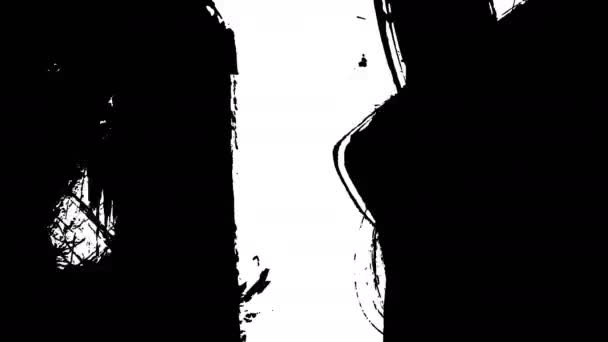 Animation Grunge Πινελιές Λευκό Φόντο Αφηρημένο Χέρι Ζωγραφισμένο Στοιχείο Grunge — Αρχείο Βίντεο
