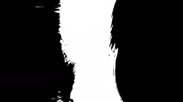 Beyaz Arka Planda Animasyon Grunge Fırça Darbeleri Soyut Boyalı Element — Stok video