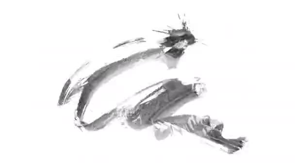 Animation Coups Pinceau Grunge Sur Fond Blanc Main Abstraite Élément — Video