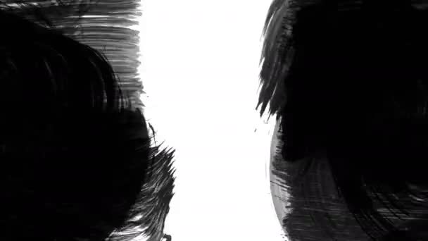 Animation Grunge Brushstrokes White Background Abstract Hand Painted Element Grunge — Stock Video
