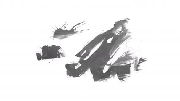 Coups Pinceau Grunge Élément Abstrait Peint Main Conception Soulignement Bordure — Video