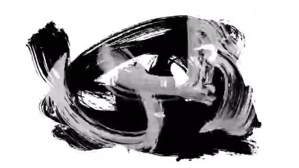 Pennellate Grunge Animazione Sfondo Bianco Mano Astratta Elemento Dipinto Pennellate — Video Stock