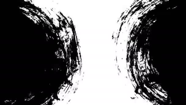 Animation Grunge Πινελιές Λευκό Φόντο Αφηρημένο Χέρι Ζωγραφισμένο Στοιχείο Grunge — Αρχείο Βίντεο