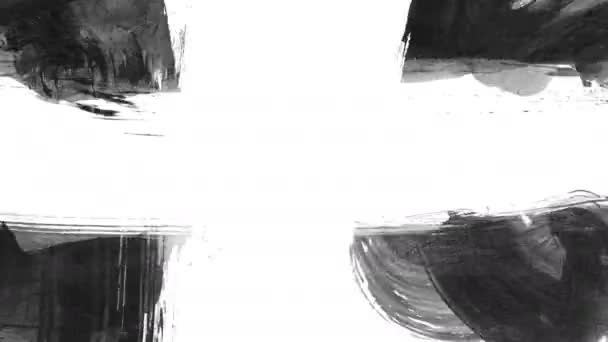グランジブラシストロークのセット 抽象的な手 塗装要素 境界線と境界線のデザイン シームレスなループの背景 — ストック動画