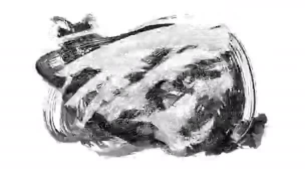 Animation Grunge Brushstrokes White Background Abstract Hand Painted Element Grunge — Stock Video