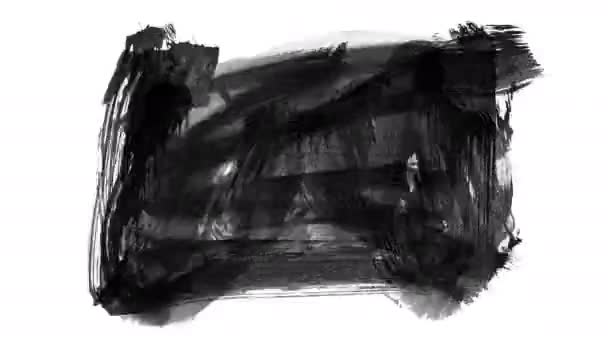 Animação Grunge Pinceladas Fundo Branco Mão Abstrata Elemento Pintado Grunge — Vídeo de Stock