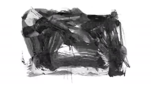 Animation Grunge Pinselstriche Auf Weißem Hintergrund Abstrakte Hand Gemaltes Element — Stockvideo