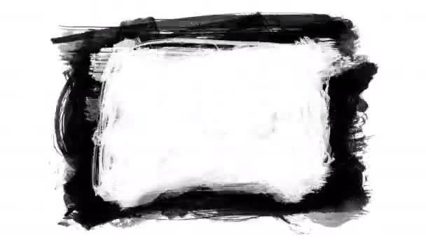 Animación Grunge Pinceladas Sobre Fondo Blanco Mano Abstracta Elemento Pintado — Vídeo de stock