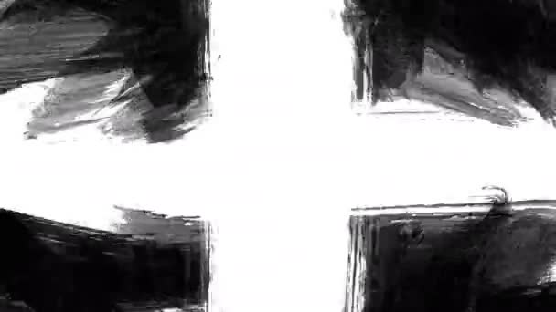 Set Van Grunge Borstel Beroerte Abstracte Hand Geschilderd Element Onderstrepen — Stockvideo