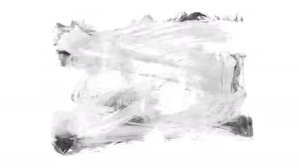 Animation Grunge Brushstrokes White Background Abstract Hand Painted Element Grunge — Stock Video