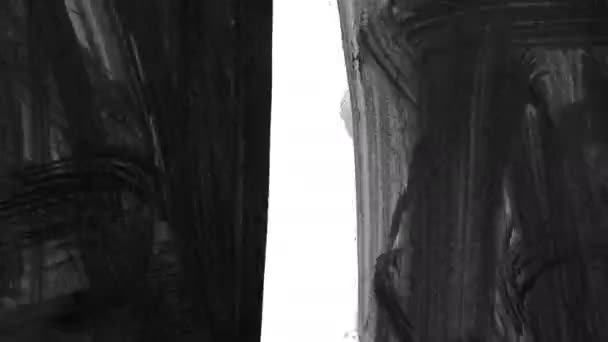 Animatie Grunge Penseelstreken Een Witte Achtergrond Abstracte Hand Geschilderd Element — Stockvideo