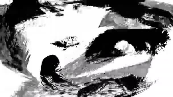 Γκραντζ Πινελιές Αφηρημένο Ζωγραφισμένο Στο Χέρι Στοιχείο Υπογράμμιση Και Σχεδιασμός — Αρχείο Βίντεο