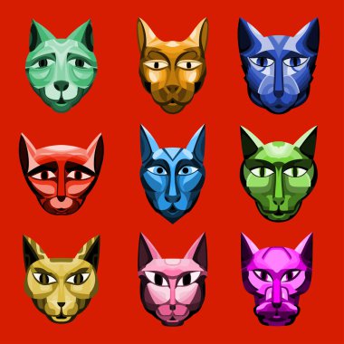 Geometrik şekillendirilmiş kedi ağızlıkları..