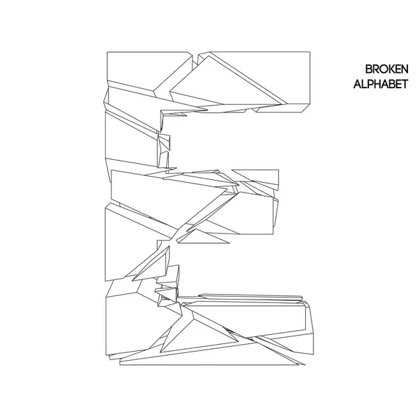 壊れたアルファベット e — ストックベクタ