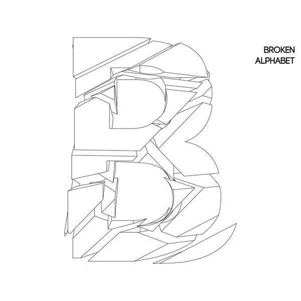 Broken alphabet letter b — Stock Vector