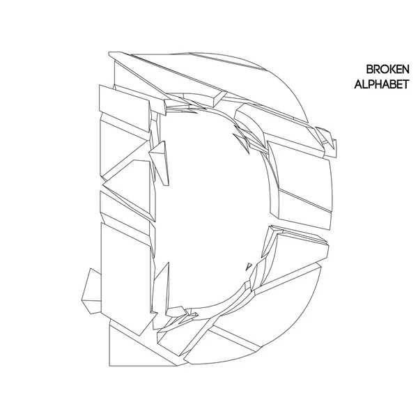 Gebroken alfabet letter d — Stockvector