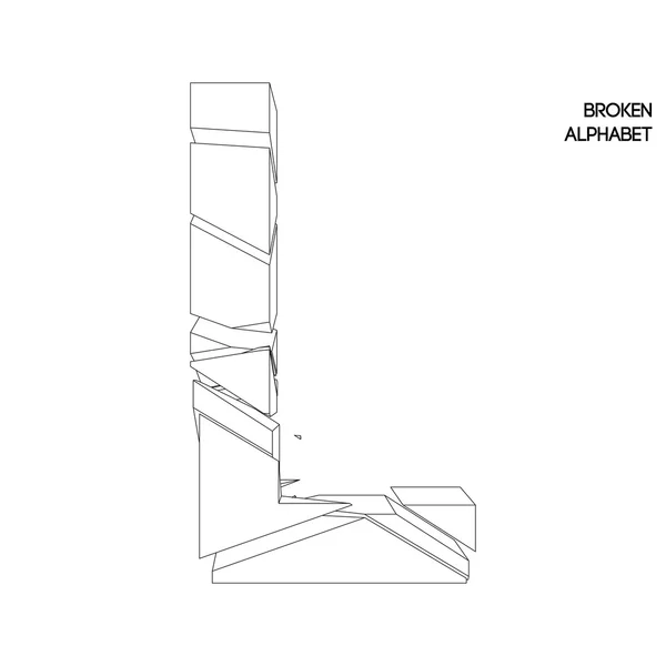 Gebroken alfabet alfabet l — Stockvector