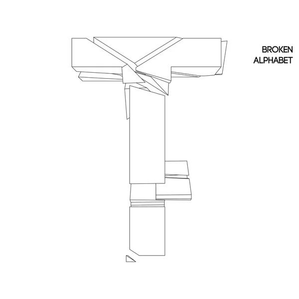 Сломанный алфавит t — стоковый вектор