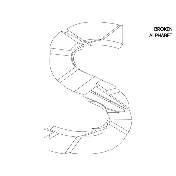 Зламана літера з абеткою s — стоковий вектор