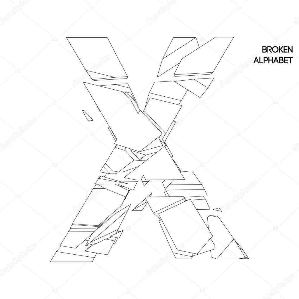 Broken Alphabet Letter X Premium Vector In Adobe Illustrator Ai Ai Format Encapsulated Postscript Eps Eps Format