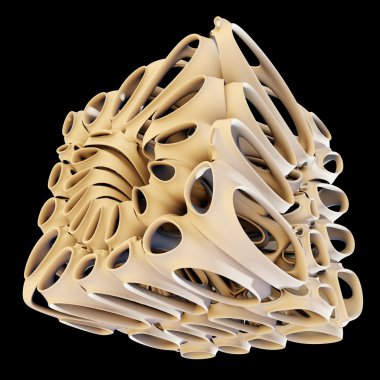 Siyah bir zemin üzerine soyut yapı.